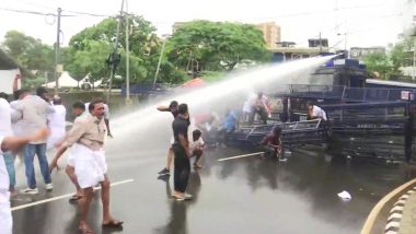 Kerala Police Use Water Cannon Against UDF Members Demanding Investigation by Central Agencies in Gold Smuggling Case